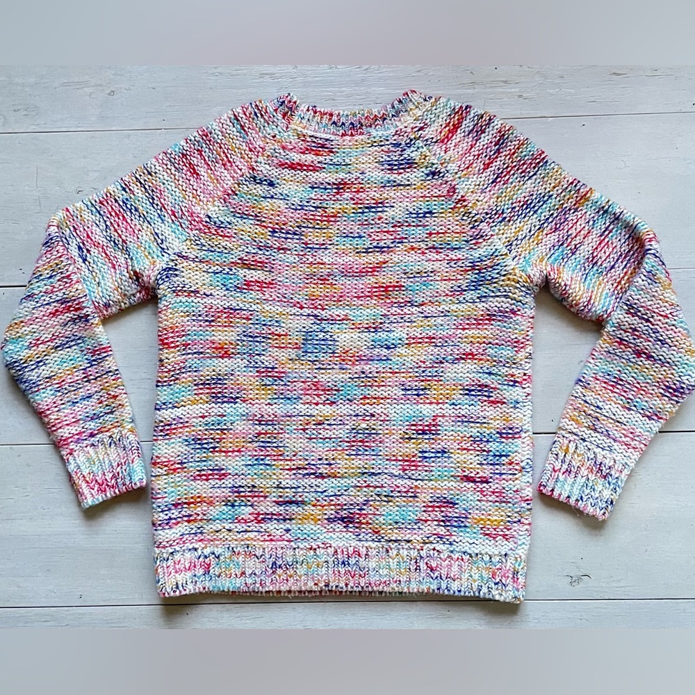 Loft Outlet Women’s Fairycore Long Sleeve Cable Sweater Size M Multicolor Pastel - Picture 3 of 8